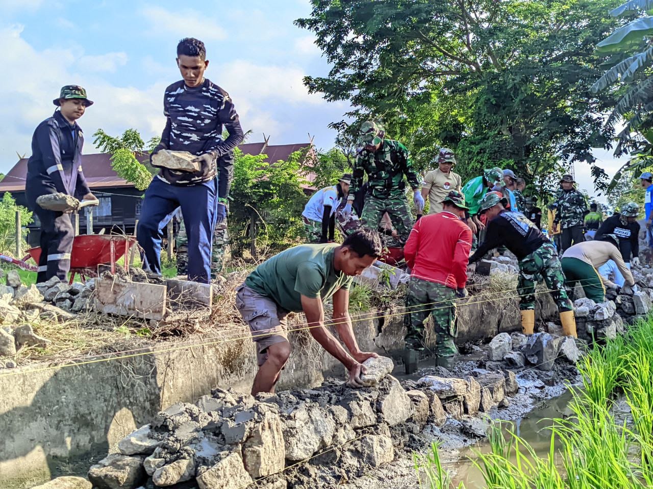 Pekerjaan Pembangunan TMMD Ke-129 Kodim 1404/Pinrang Semakin Maju di Desa Tanratuo
